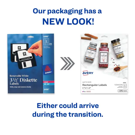 Avery Printable Blank Rectangle Labels, 1.5" x 4", Matte White, 840 Customizable Labels (5197) {2}