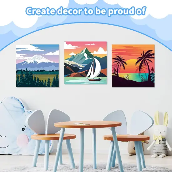 12 Pcs Pre Drawn Canvas to Paint - 7.9" X 7.9" (Landscapes) {2}