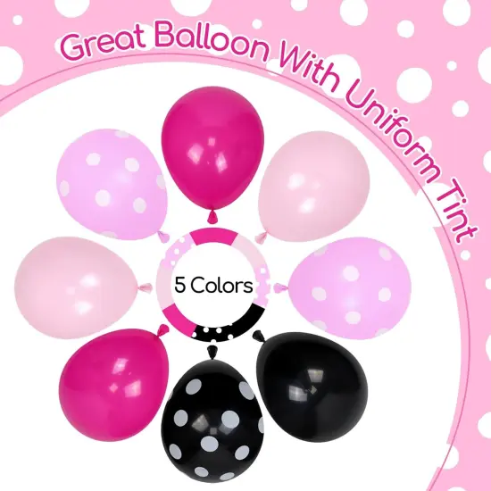 12inch with Hot Pink Black Print Confetti BalloonsFoil Balloon(Pink Black) {2}