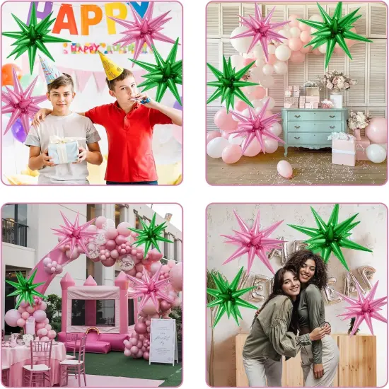22Inch Large Green Pink Star Balloon(Green Pink) {5}