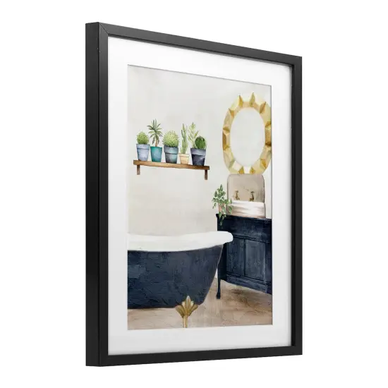 Stupell Industries Blue Tub Bathroom Scene Framed Print Under Glass, design by Kim Allen {3}