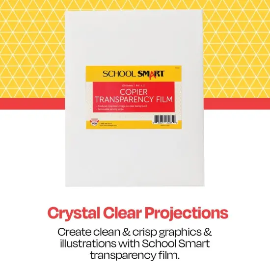 School Smart Copier Transparency Film with Sensing Strip, 8-1/2 x 11 Inches, Clear, Pack of 100 {4}