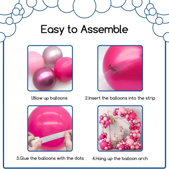 Pink Balloons Garlands Arch Kit (Hot Pink Pastel Pink) {2}