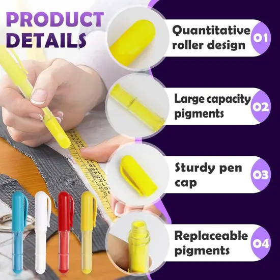 Sewing Chalk for Fabric (White & Blue & Red & Yellow) {3}