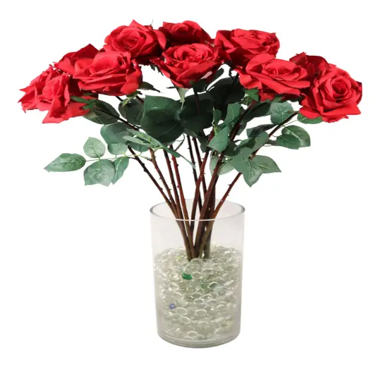 4PC 27&rdquo; Real Touch Red Rose &ndash; 4&rdquo; Diameter Artificial Flower {5}
