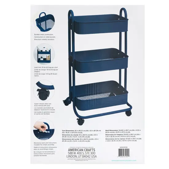 We R A La Cart Storage Cart-Navy {4}