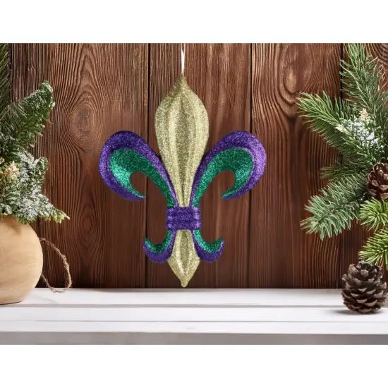 10" Fleur De Lis Mardi Gras Ornament {3}