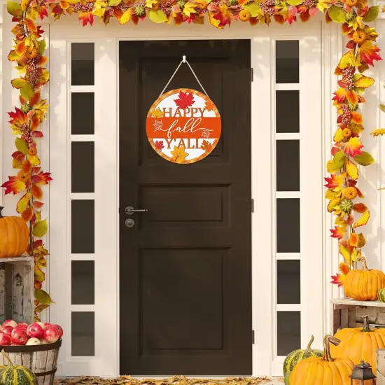 3D Happy Fall Y'all Front Door Sign (Fall Y'all Sign) {5}