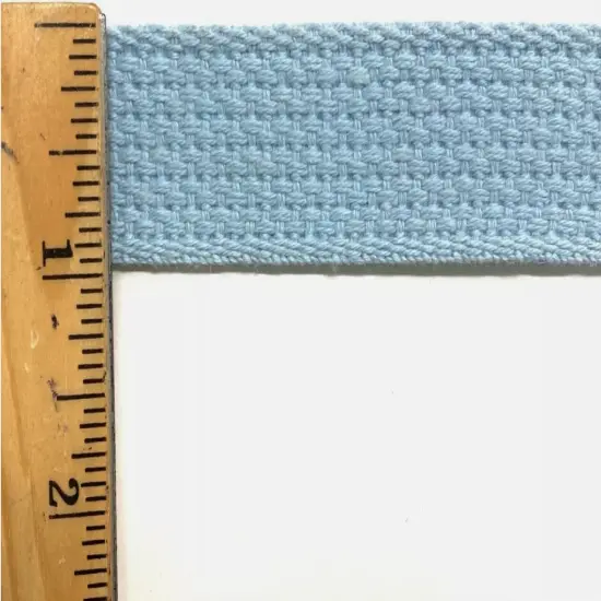 1" Cotton Webbing - 10 Continuous Yards - Made in USA! Light blue {2}