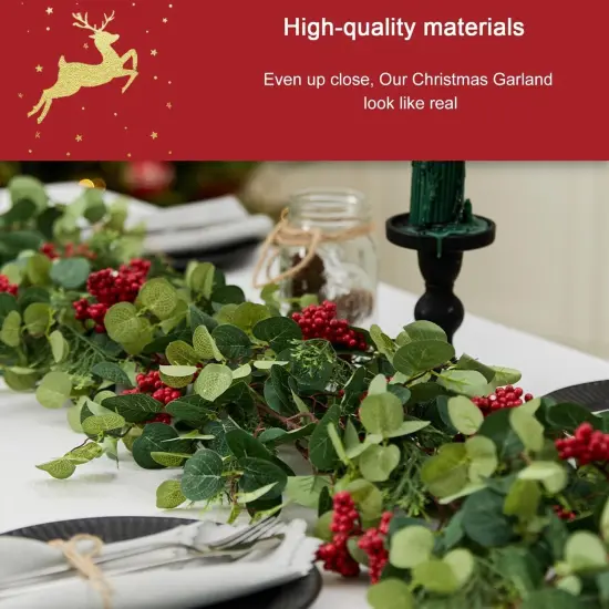 6.3FT Christmas 144 Branch Tips Cedar Garlands {3}