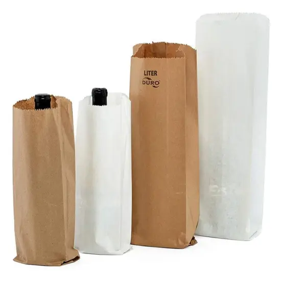 Liquor Bag 4" x 2" x 11.3/4" Compact Size for Bottles Brown {2}