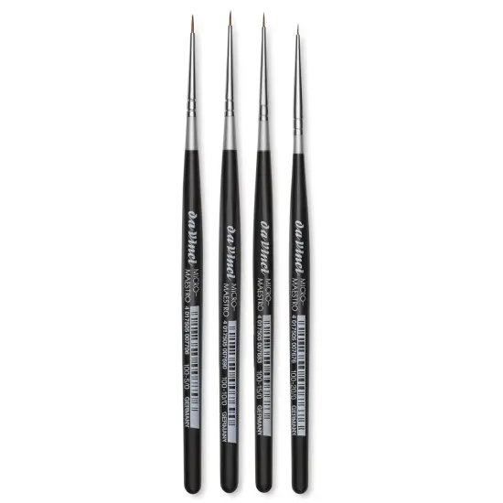 Da Vinci Micro Maestro Kolinsky Brushes - Round, Short Handle, Set of 4 {1}