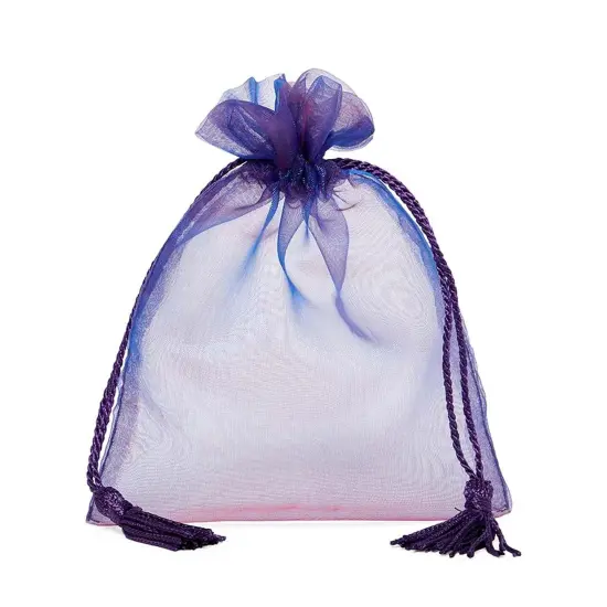 Jewel Tone Iridescent Sheer Tasseled Bags 3'' x 4'' for Weddings {2}