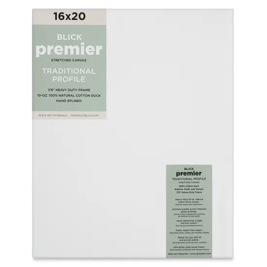 Blick Premier Stretched Cotton Canvas - Traditional Profile, Splined, 16" x 20" {2}