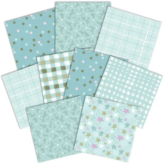 BABY BOY PATTERN 12 X12 SCRAPBOOK PAPER SET {2}