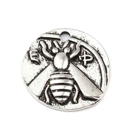 *10* 20mm Antique Silver Bee Charms {5}