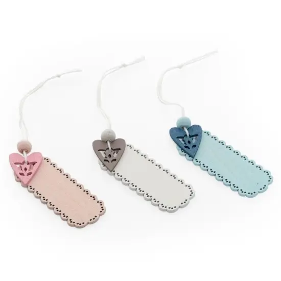 Pre-Strung Wooden Pink Tags 1'' X 2 1/2'' Durable Design {4}