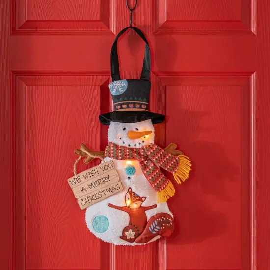 Christmas Musical Lit Snowman Door Decoration {2}