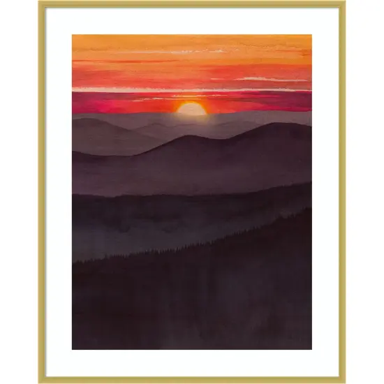 Layered Sunset II by Grace Popp Wood Framed Wall Art Print {1}