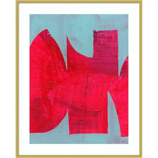 Magenta Ribbon Iby Cartissi Wood Framed Wall Art Print {1}