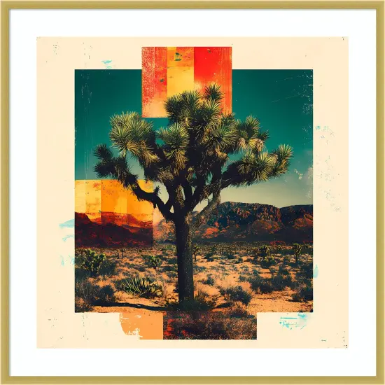 Bold Joshua Tree by Walker Noble Wood Framed Wall Art Print {1}