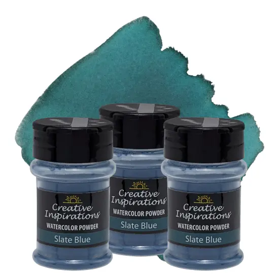 Creative Inspirations Powder Watercolor Paint 3 Pack - 38g Shaker Bottle, Slate Blue - Dye-Based Water-Soluble Crystalline Pigments - Non-Toxic, Perfect for Abstract and Spontaneous Effects {1}