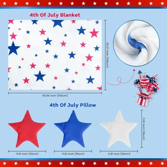 4th of July Patriotic Blanket and Pillow Set {2}