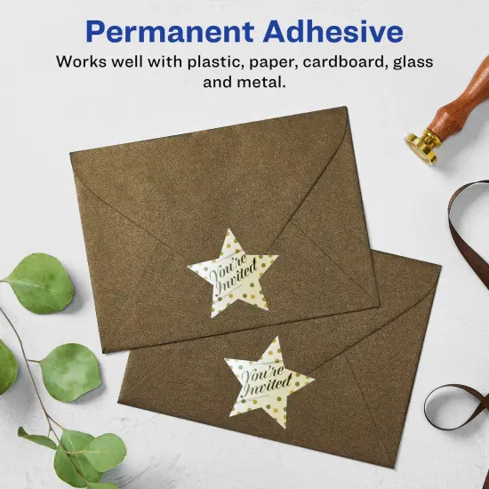 Avery Pearlized Ivory Star Labels with Sure Feed Technology, Print-to-the-Edge, .75" x .75" {3}