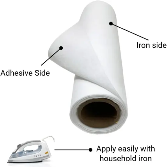 9" x 5 yd Fusible White 100% Cotton Woven Iron On Interfacing {4}