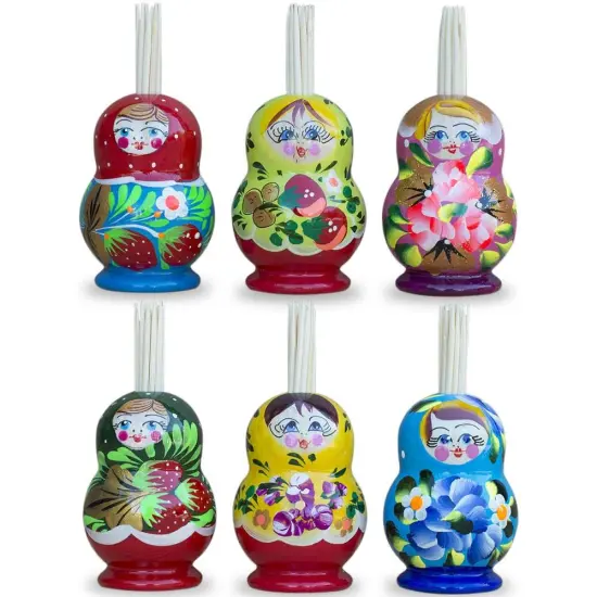 Assortment of 3 Wooden Dolls Toothpicks Holders {1}