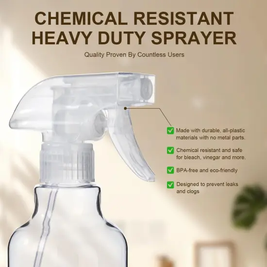 2-Pack Plastic Spray Bottles - 16.9 Oz (Clear) {4}