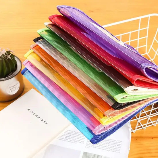 Plastic Document File Folder A4 Size Expandable Poly Envelopes {3}