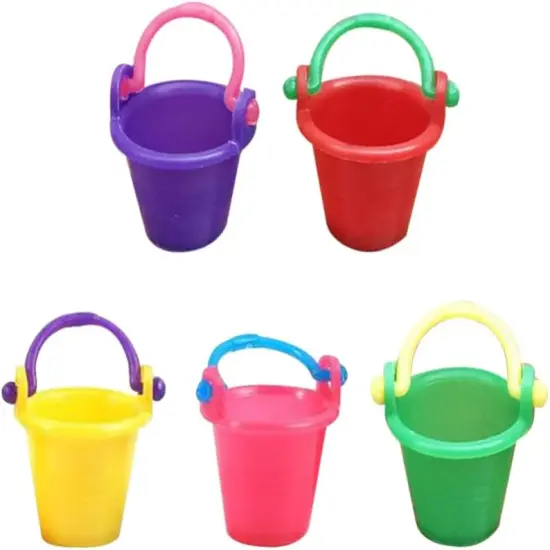 Miniature Buckets - 10 Pcs Dollhouse Buckets {5}