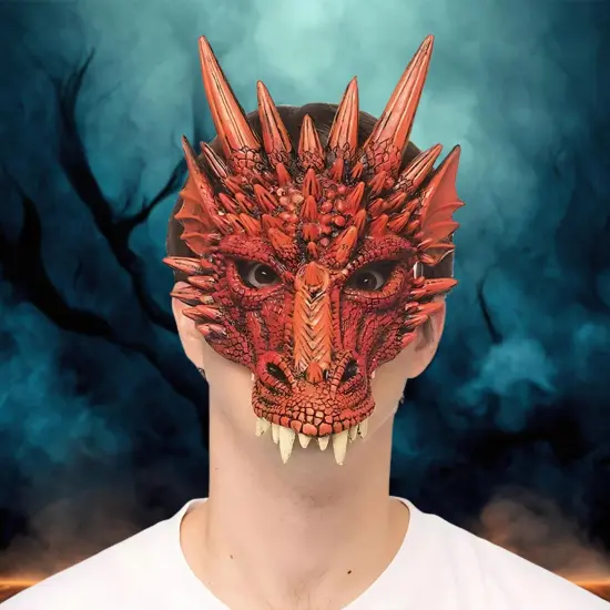 Supersoft Fantasy Red Dragon Adult Costume Mask {3}