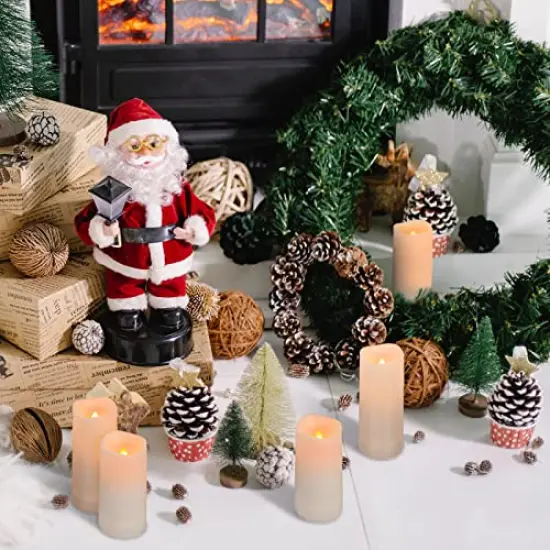 Flameless LED Candles with 10-Key Remote & Timer, Outdoor Indoor Waterproof Battery Operated Candles for Home/Wedding D&eacute;cor, Exquisite Set of 12 (D2.2'' x H4''5''6''7'') {1}