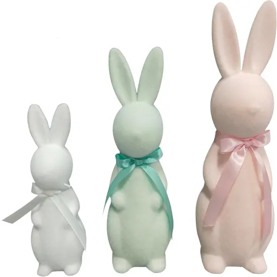 Easter Bunny Decorations - Made of Flocking Material, Suitable for Home & Party Decorations, Perfect for Easter, Spring and Family Parties, and Make a Great Gift (Green, M) {1}