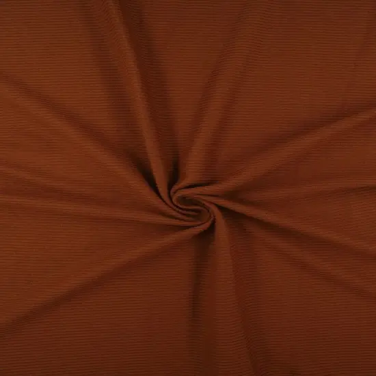 2x1 Yummy Solid Rib Knit Fabric Soft Stretch, 58/60&Prime; Wide Polyester Spandex RUST LT {2}