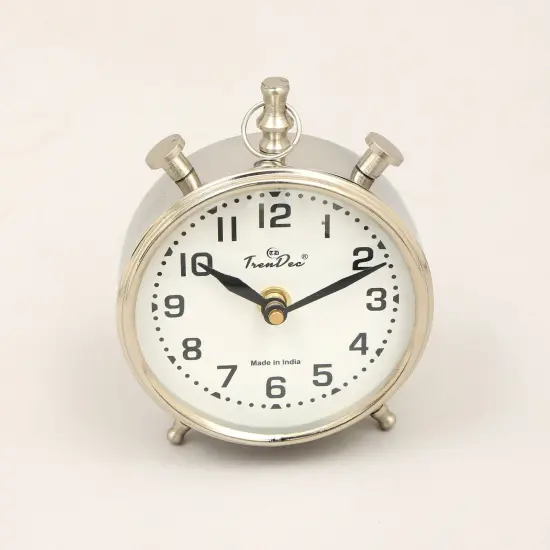 Decorative Desk Clock-Aluminium Table Clock Silver {2}
