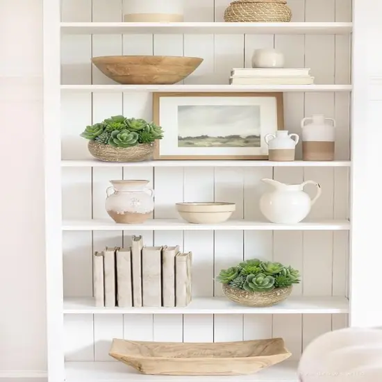 Artificial Succulent Arrangement in Cement Pot Fake Succulent Plant with Modern Gray Bowl Planter Faux Green Succulent for Home Living Room Shelf Desk Table Indoor Decor {2}