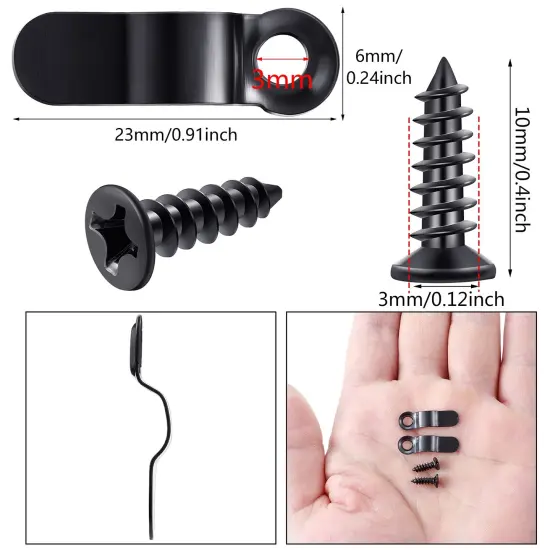 100 Pieces Metal Picture Frame Turn Buttons Fasteners with Screws, Turn Buttons for Picture Frames, Hardware Backing Clips for Hanging Photos Drawings Posters {6}