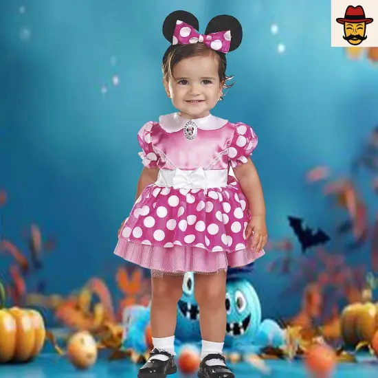 Infant Minnie Mouse Costume with Tulle Petticoat and Headband {3}