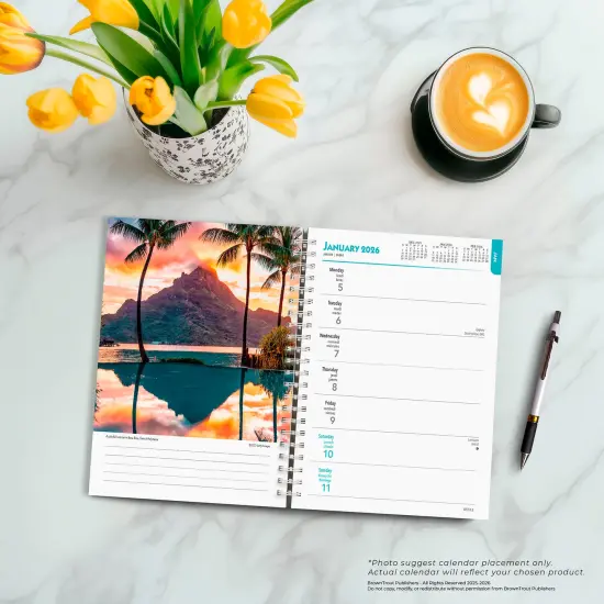 Tropical Islands | 2026 6x7.75 Inch Spiral-Bound Wire-O Weekly Engagement Planner Calendar | New Full-Color Image Every Week {5}