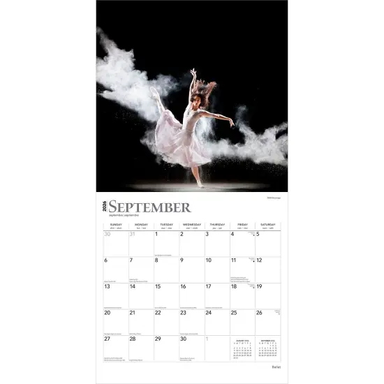 Ballet | 2026 12 x 24 Inch (Hanging) Monthly Square Wall Calendar | Foil Stamped Cover | Plastic-Free {4}
