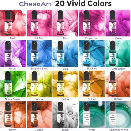 Alcohol Ink Set 24 Vibrant Colors Resin Dye High {2}