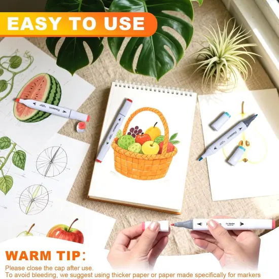 80 Colors Fine & Chisel Dual Tip Marker Set {4}