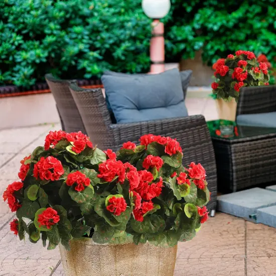2 Pcs 22'' Artificial Geraniums Topiary Ball {2}