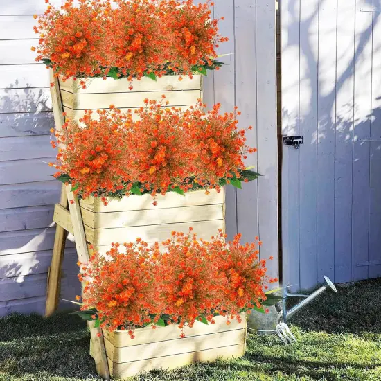 24PCS Artificial Fall Flowers for Outdoors {2}