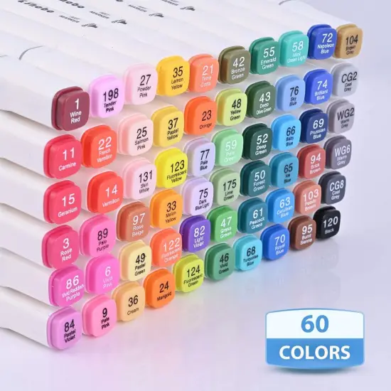 60 Colors Dual Tip Markers {5}