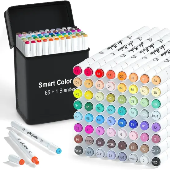 66 Pack Alcohol Based Dual Tip Permanent Markers {1}