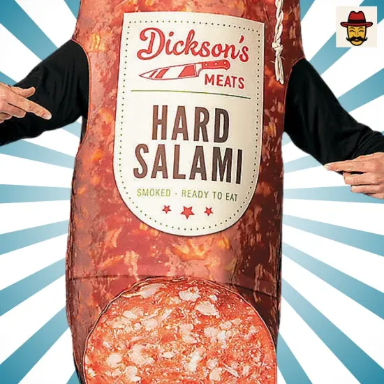 Adults Smoked Hard Salami Costume Funny Food Tunic for Halloween Parties {3}